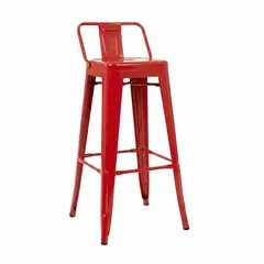 GENERICO - Pack 4 Piso Silla Taburete Bar Tolix Alto Rojo