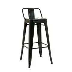 GENERICO - Pack 4 Piso Silla Taburete Bar Tolix Alto Negro