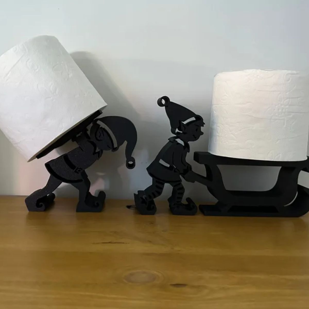 GENERICO - Organización baño - Porta rollos Elfos Navidad (pack 2 un)