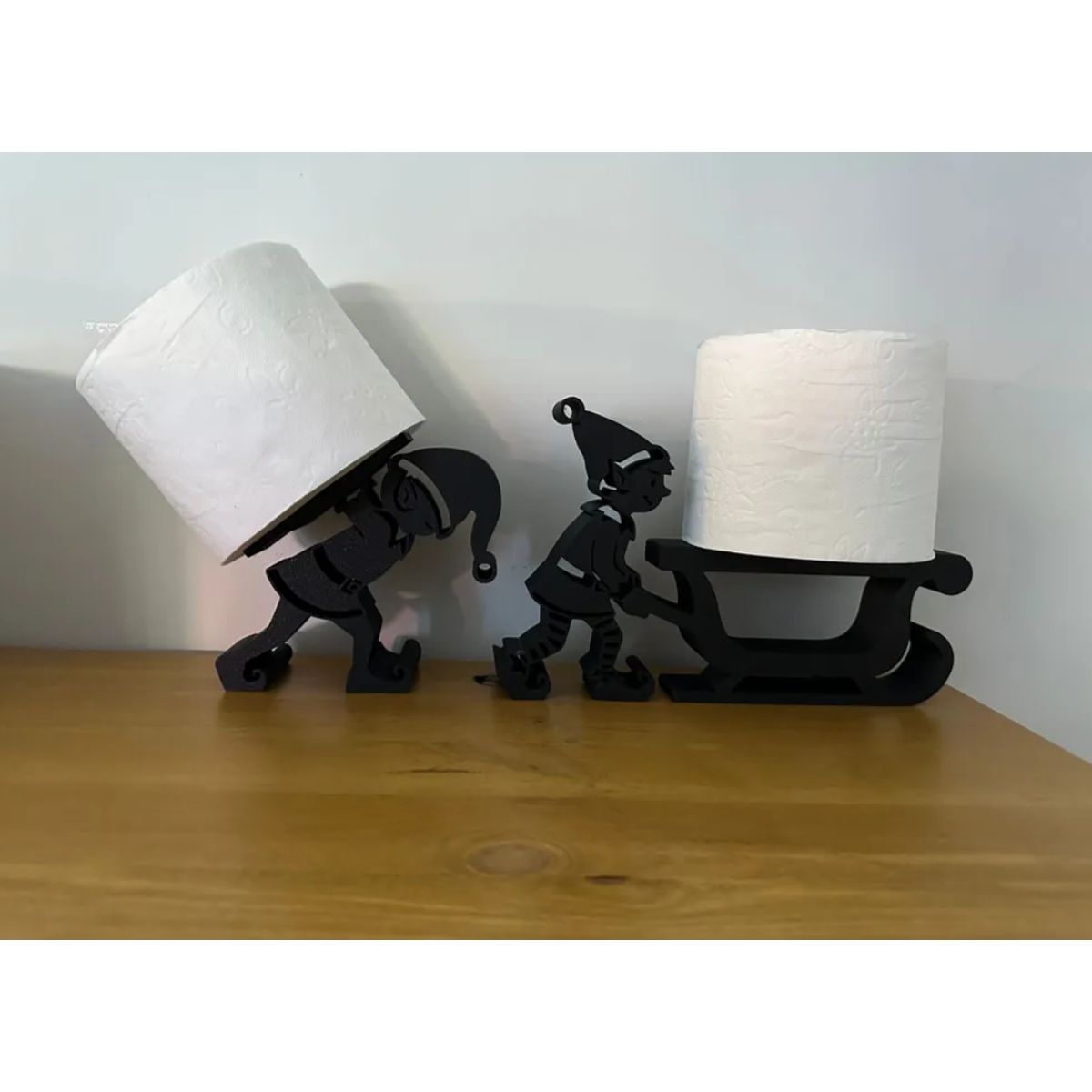 GENERICO - Organización baño - Porta rollos Elfos Navidad (pack 2 un)