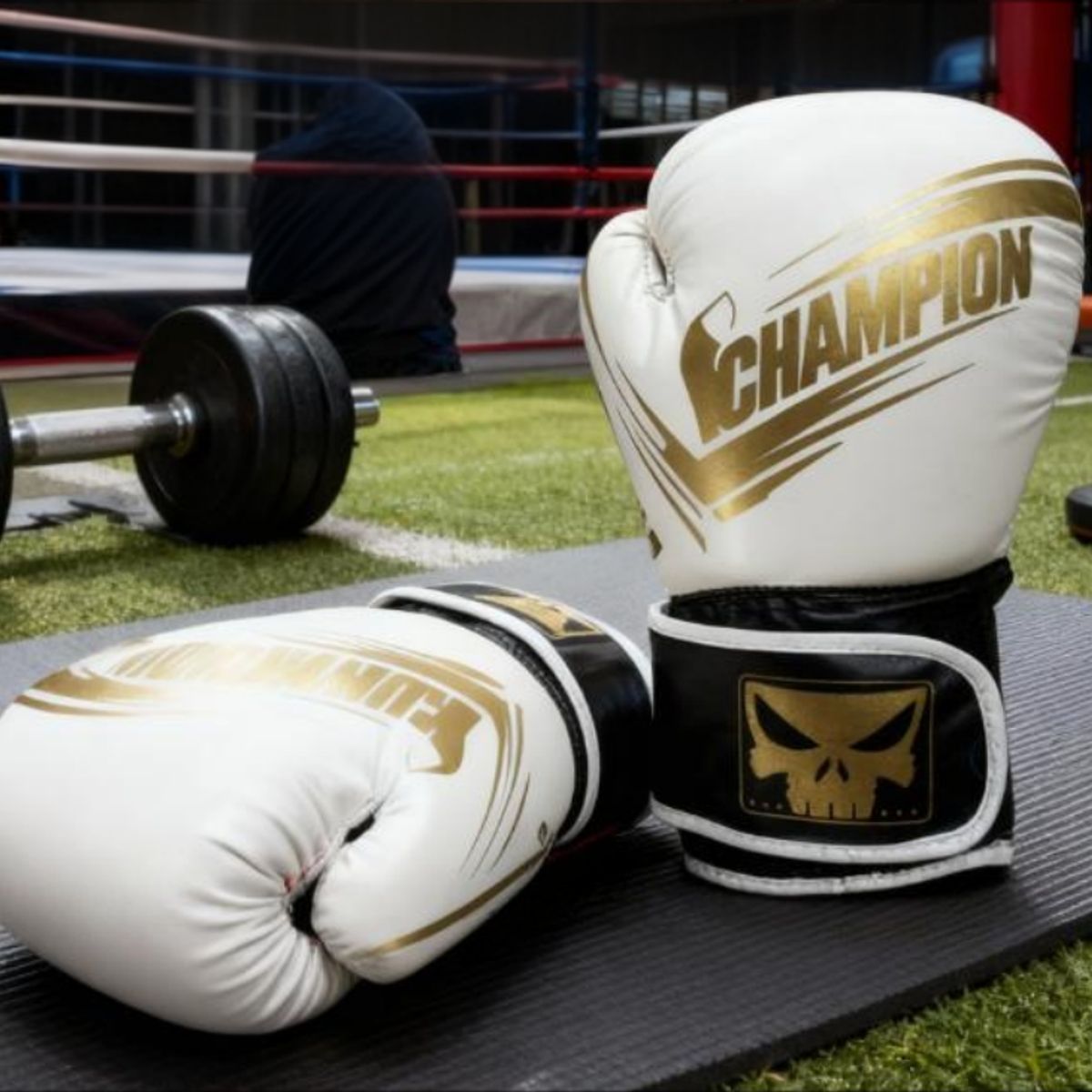 UMEXUS - Guante box combat blanco dorado 12 oz