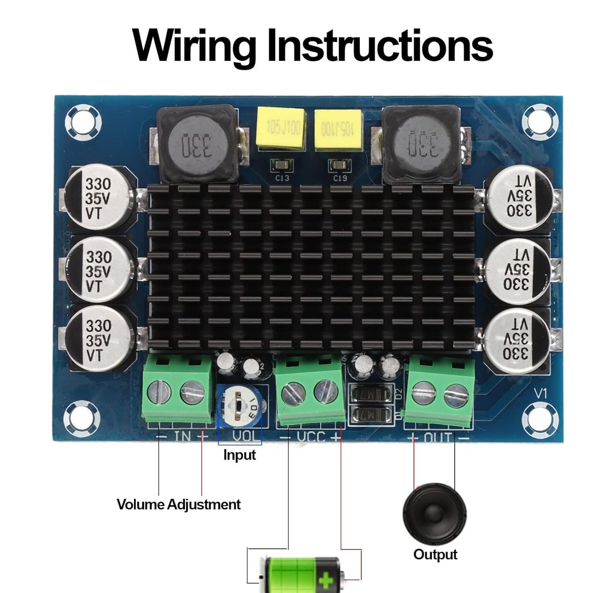 KUANGYE - Tarjeta de Amplificador De Audio Digital 100w Placa Tpa3116da