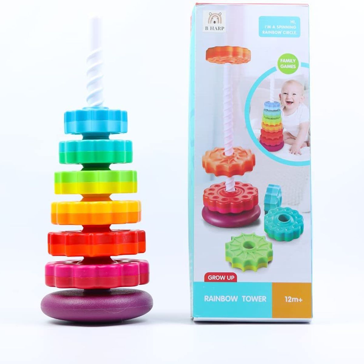 GENERAL - Spinning Rainbow Tower Baby Toy dos Juegos Separados Coral