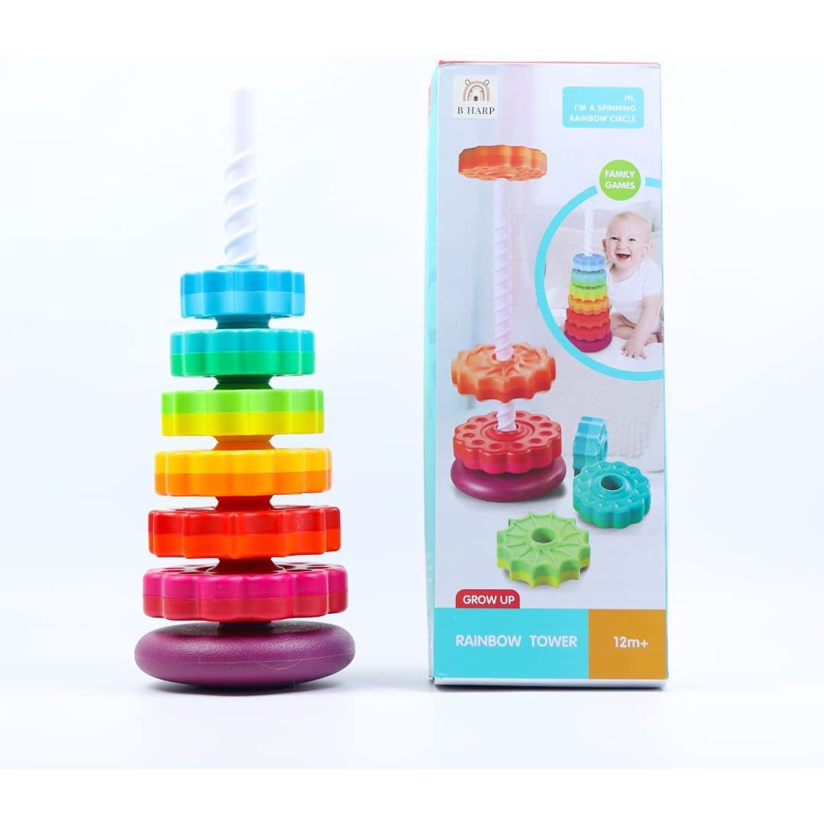 GENERAL - Spinning Rainbow Tower Baby Toy dos Juegos Separados Coral