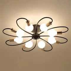 TATEE - Lámpara de pared luces de techo Negro y dorado 8 cabezas