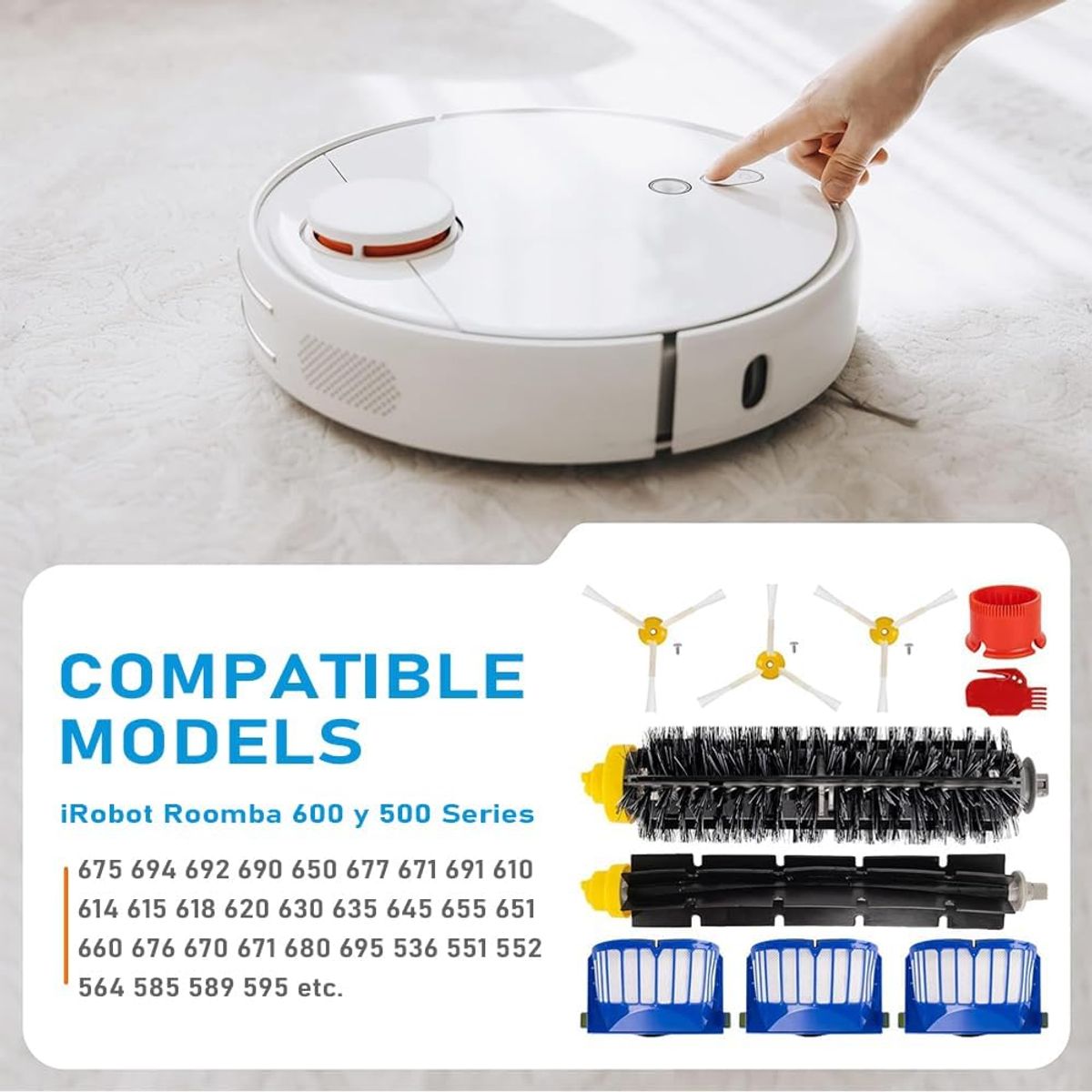 KUANGYE - Repuestos Para Irobot Roomba Serie 600 Kit Cepillo Filtro