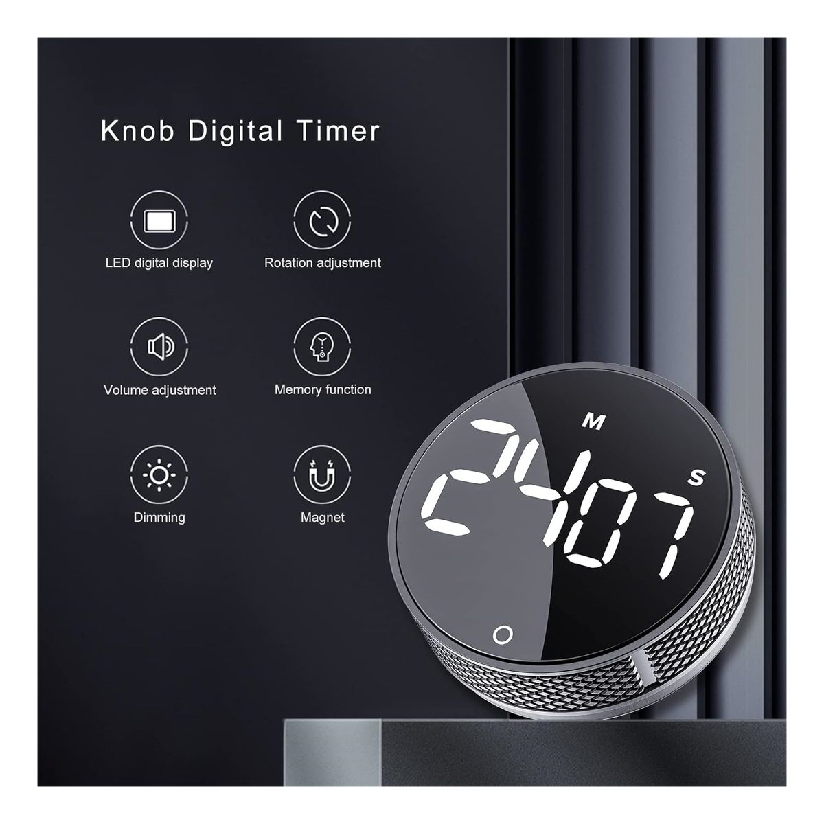 GENERICO - Cronómetro Digital Magnético Ajustable con Temporizador
