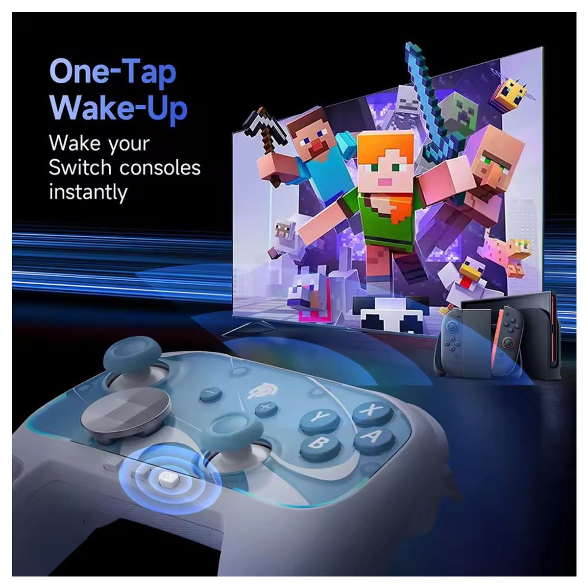 CORRERREY - Gamepad inalámbrico TMR Joystick controlador RGB Compatible con Switch 2 PC TV Steam NFC Pokemon