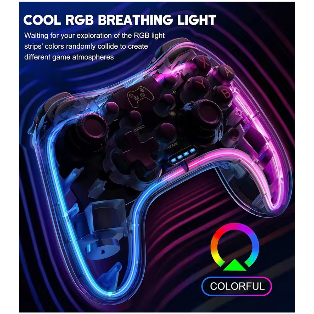 CORRERREY - Controlador colorido RGB inalámbrico para Nintendo Switch2 Oled Lite PC Phone Gamepad inalámbrico