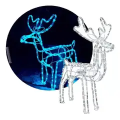 SUPERCENTER - Reno Navideño Luces Led Solar 120cm Decorativo Navidad Azul