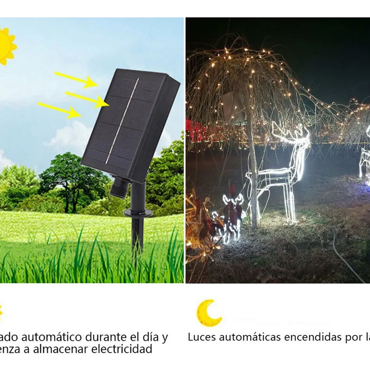 SUPERCENTER - Reno Navideño Luces Led Solar 120cm Decorativo Navidad