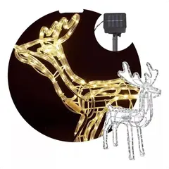 SUPERCENTER - Reno Navideño Luces Led Solar 120cm Decorativo Navidad Amarillo