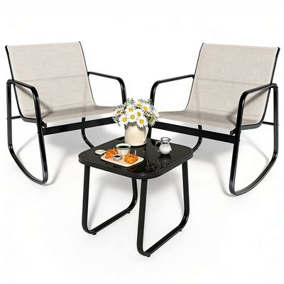 Imagen 2 del producto Juego de Living de Terraza y Balcón 3 Piezas 2 Personas Beige negro