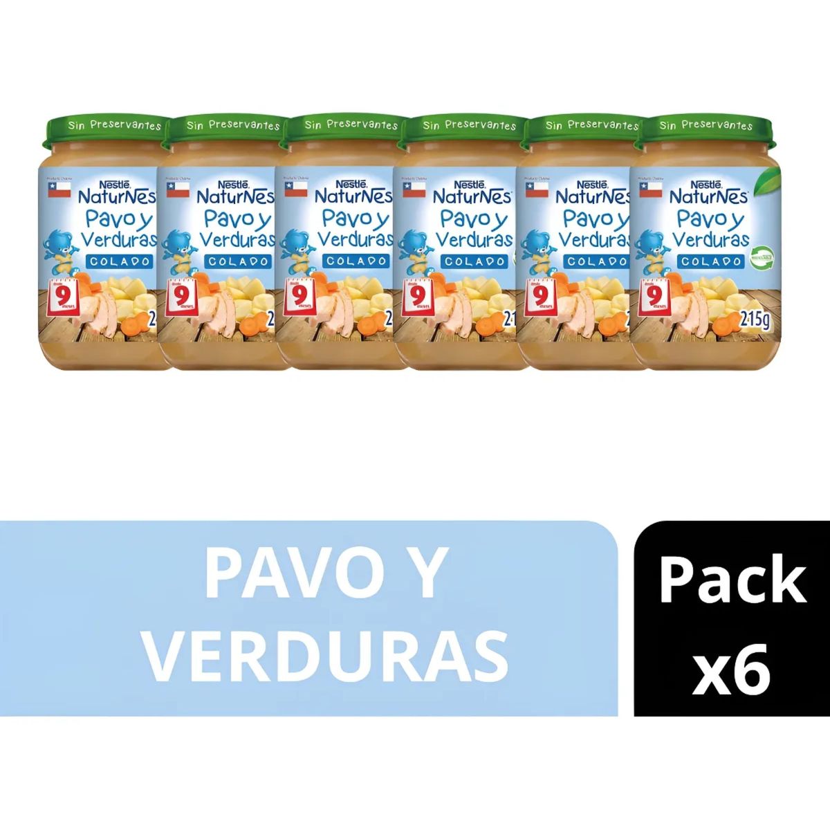 NATURNES - Pack X6 Colado Nestlé Naturnes® Pavo Y Verduras 215g