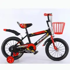 GENERICO - Bicicleta Aro 14 Para Niños Con Ruedas De Aprendizaje Roja