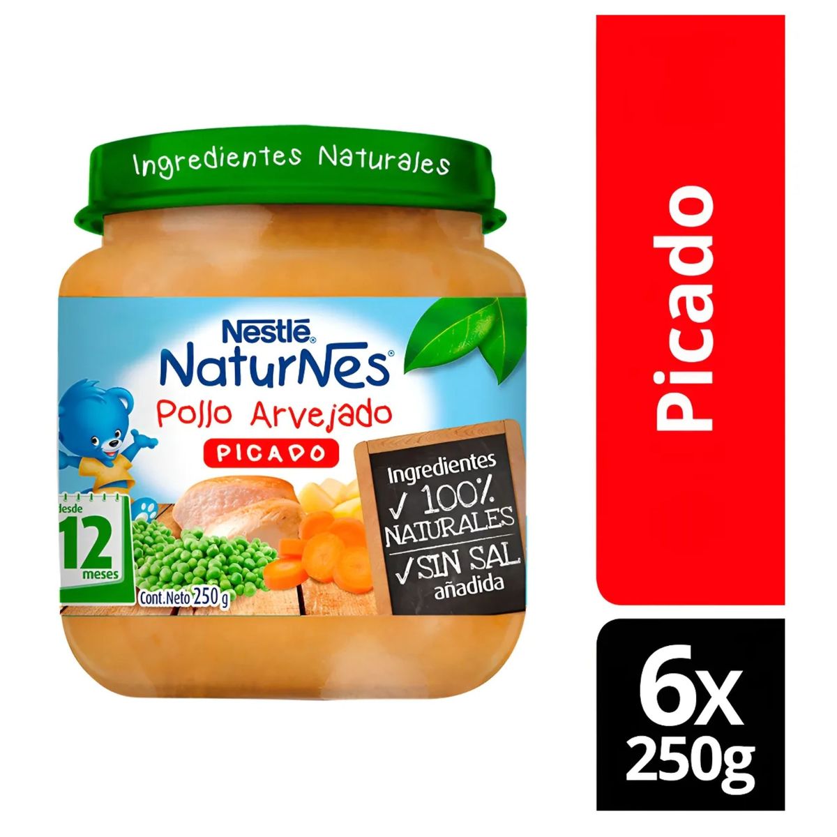 NATURNES - Picado Nestlé® Naturnes® Pollo Arvejado 250g Pack X6