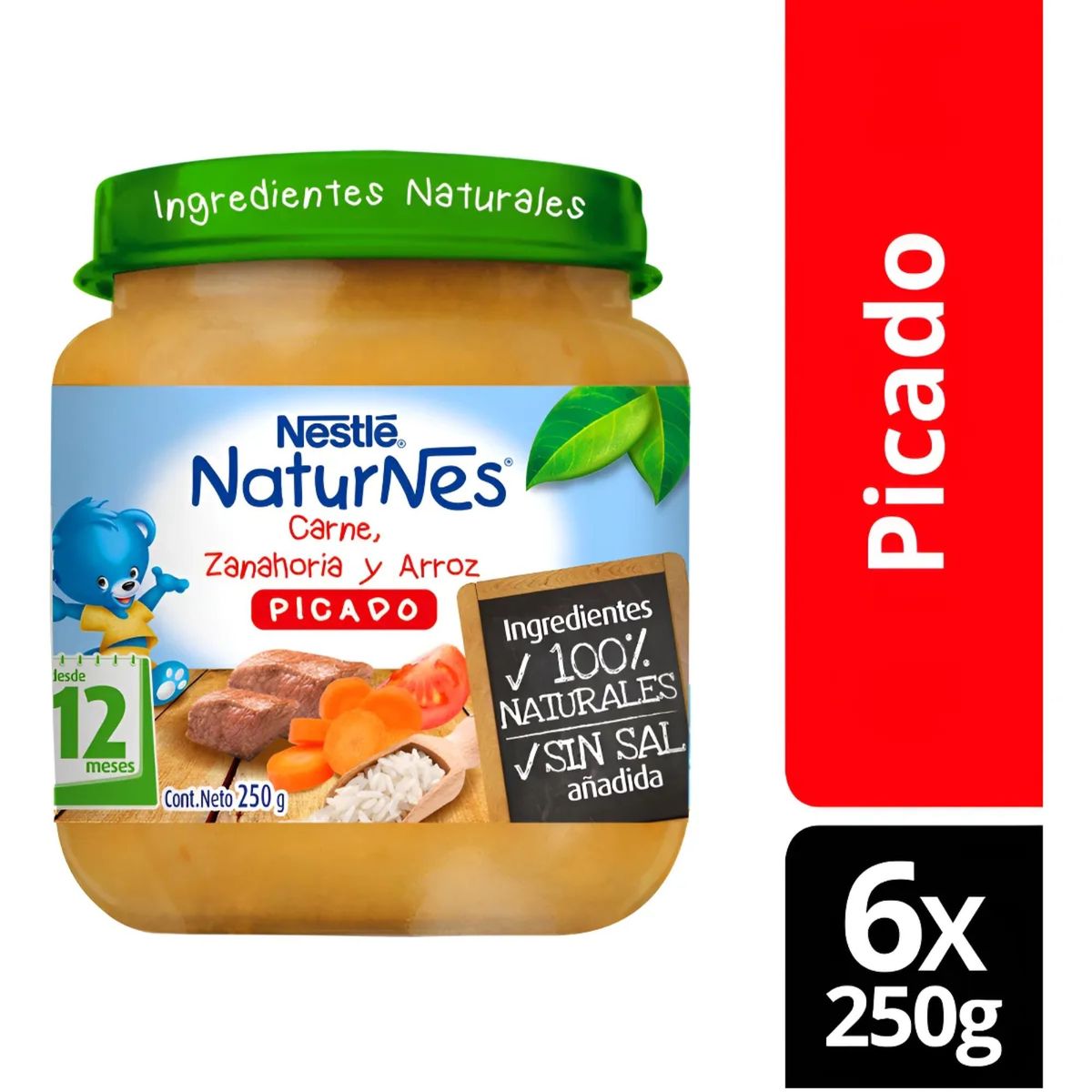 NATURNES - Picado Nestlé® Naturnes® Carne Zanahoria Y Arroz 250g X6