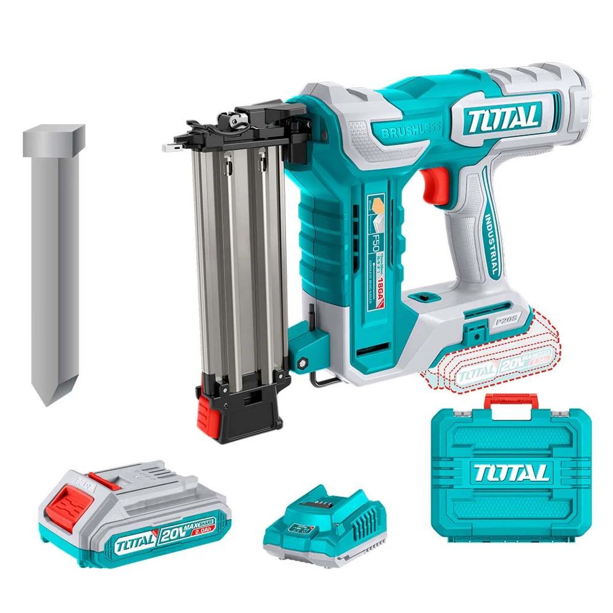 TOTAL TOOLS - CLAVADORA TOTAL TCBNLI5008-7 20V F-15F-50 1BAT 20AH+CARG