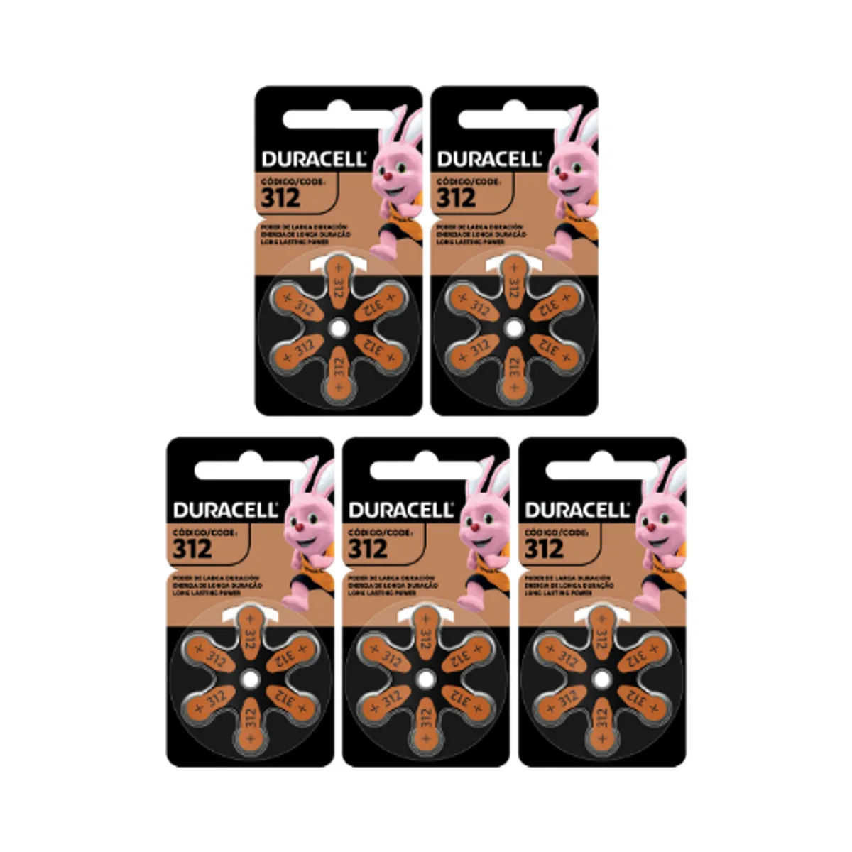 DURACELL - Pack 30 Pilas Auditivas Duracell para Audífonos Tamaño 312