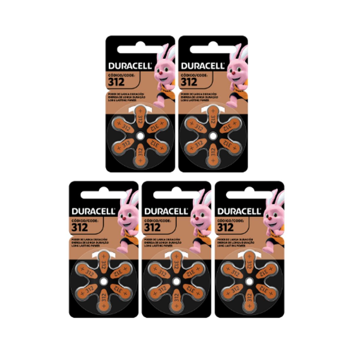 DURACELL - Pack 30 Pilas Auditivas Duracell para Audífonos Tamaño 312