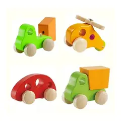 GENERICO - SET 4 MEDIOS DE TRANSPORTE MADERA