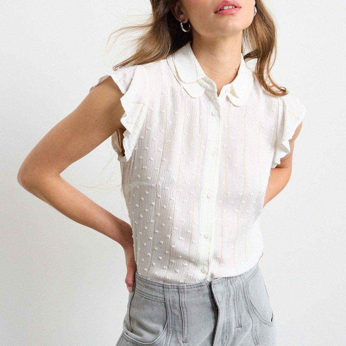 IO - Blusa Lisa Mujer Crudo Io