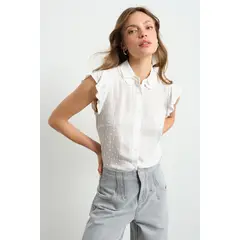 IO - Blusa Lisa Mujer Crudo