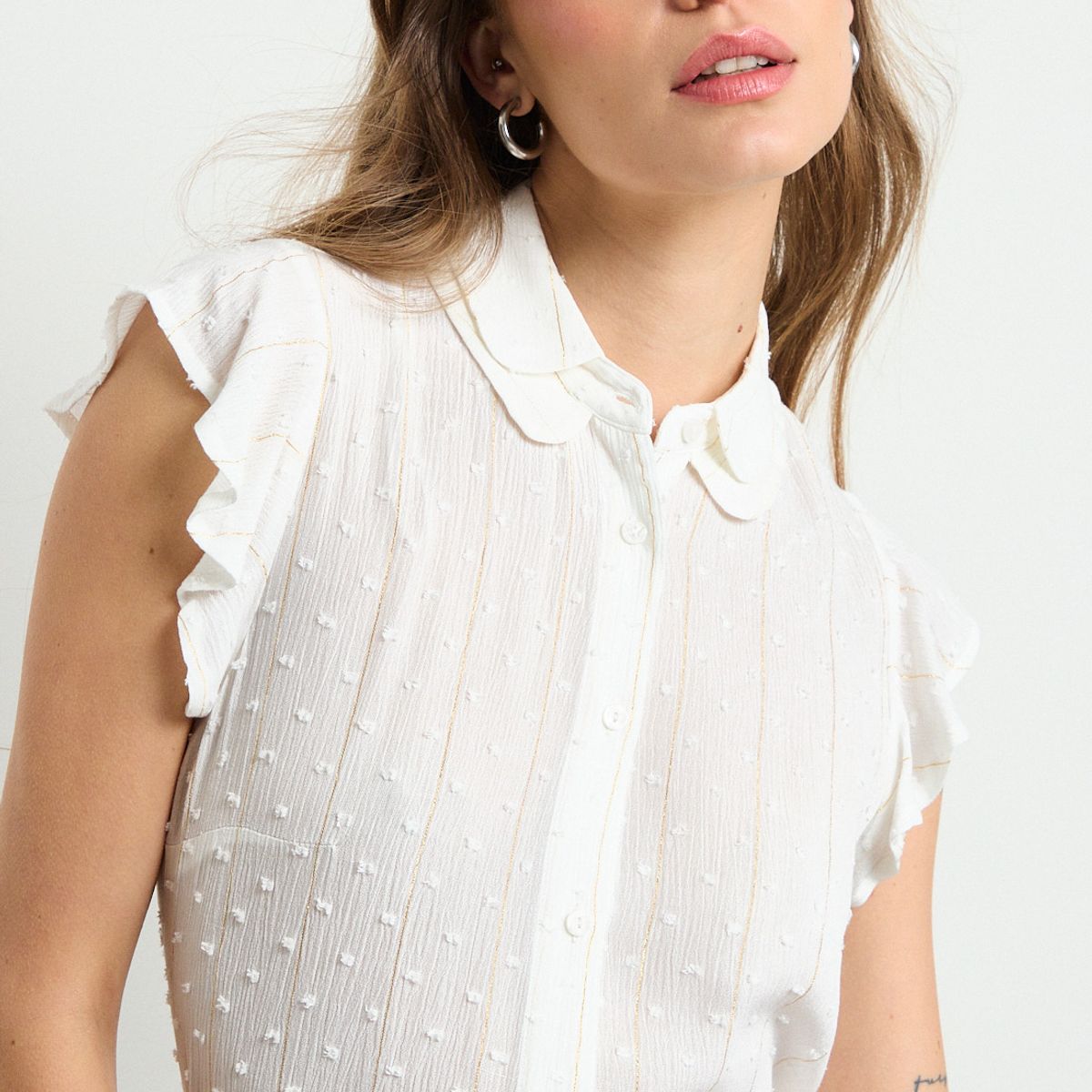 IO - Blusa Lisa Mujer Crudo Io