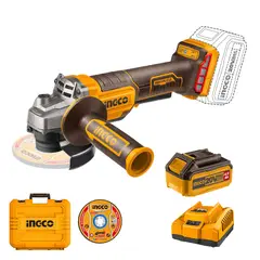 INGCO - Esmeril Bl C/Hm +Bat 4Ah Y Car+10 Discos 4 1/2" 20V/115Mm