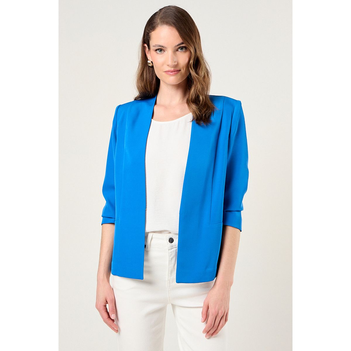 MA GRIFFE - Blazer Liso Mujer Azul Magriffe