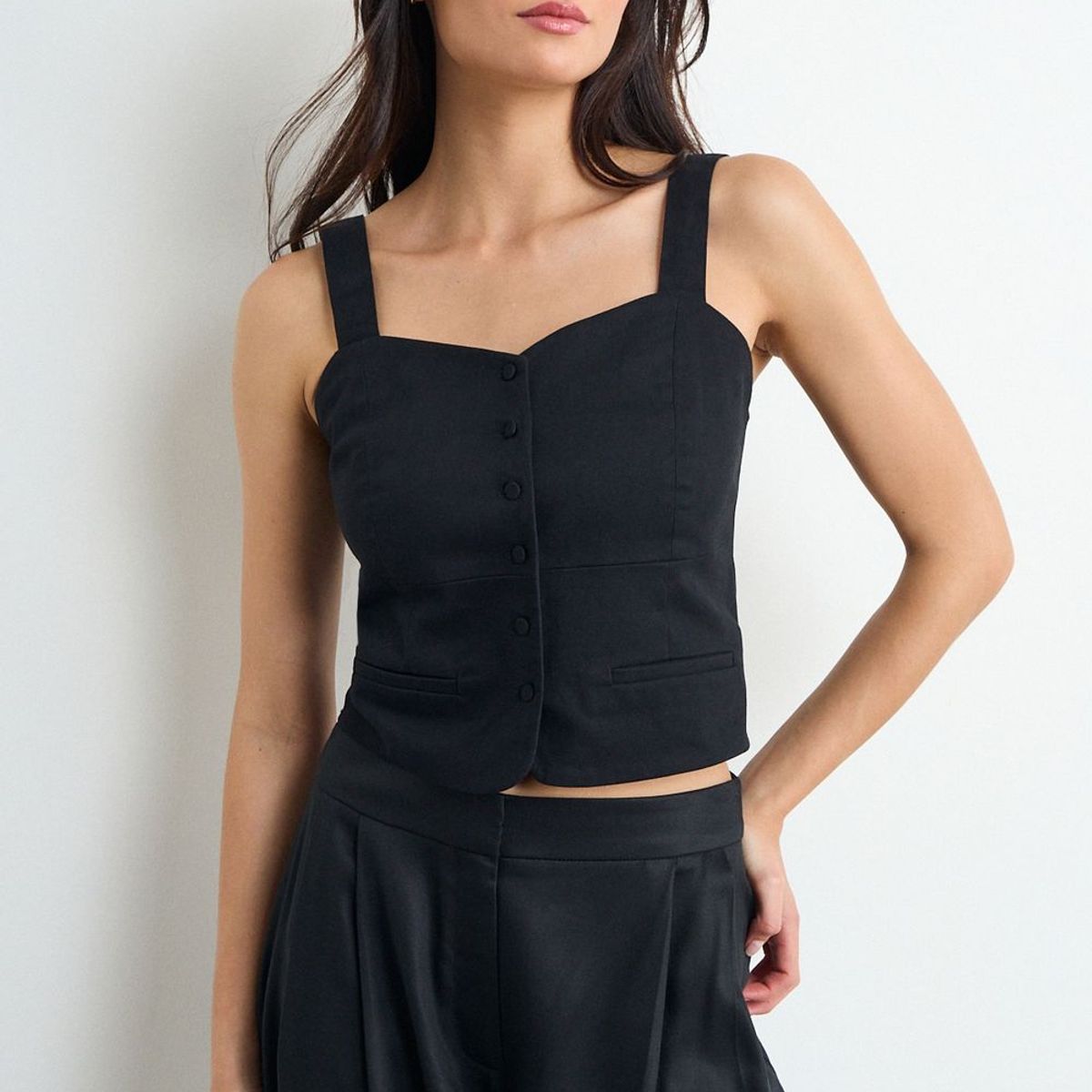 IO - Blusa Lisa Mujer Negro Io