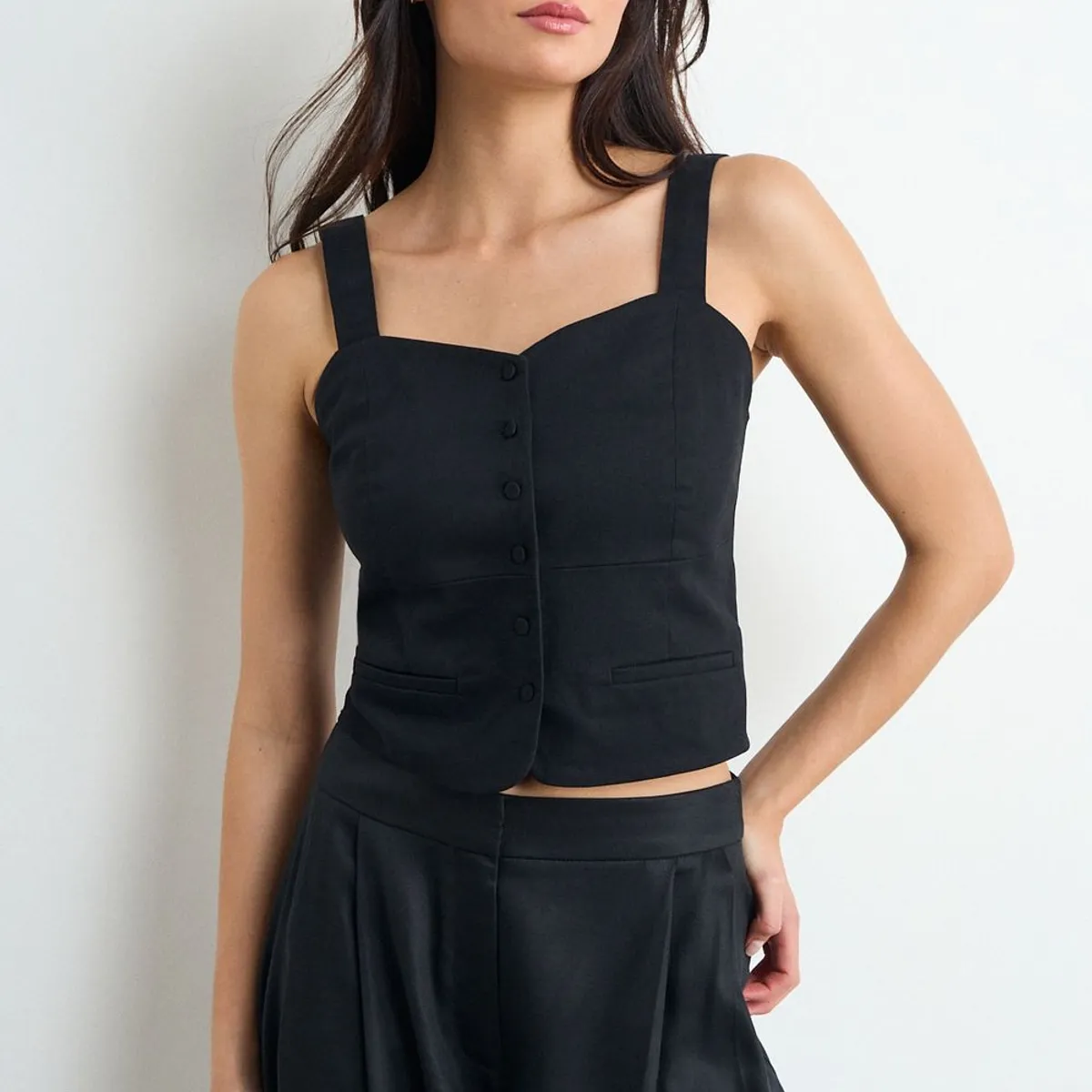IO - Blusa Lisa Mujer Negro Io