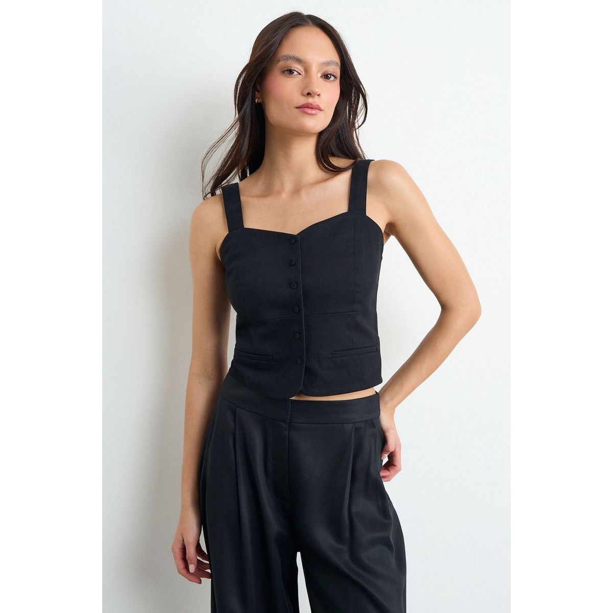 IO - Blusa Lisa Mujer Negro Io