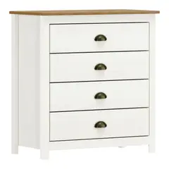 ROCA - Cómoda Posadas 4 cajones Blanco-roble