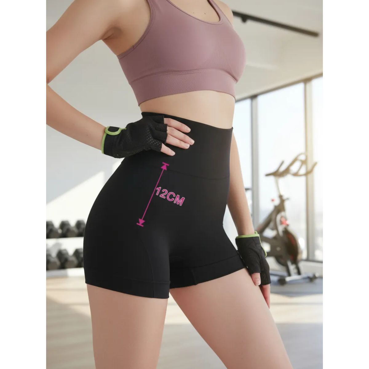 LOOK SHOP - Calza Corta Mujer Control Abdomen Fitness Entrenamiento Gym 516