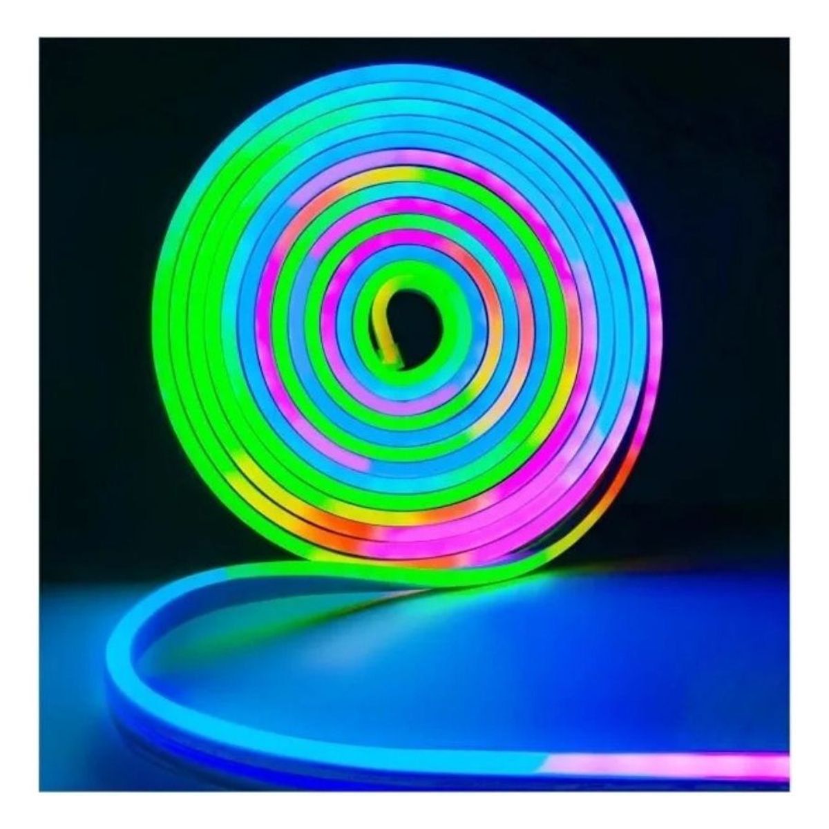 GENERICO - Tira Led Neon Rgb 5m Usb Musical Control Remoto Y App Ip67 Rgb