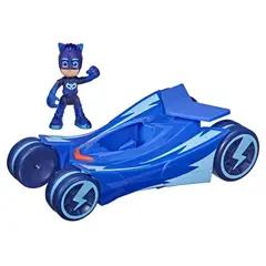 PJ MASKS - Máscaras de pijama para vehículos de juguete para preescolar Glow & Go Cat-Car Catboy 3+