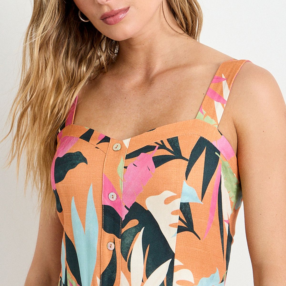 IO - Vestido Fantasia Largo Mujer Naranjo Io