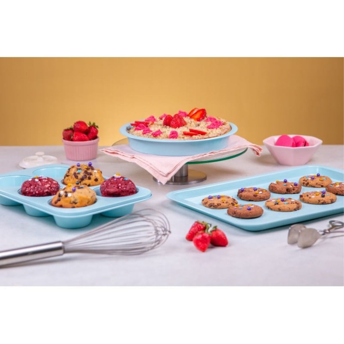 ROICHEN - Set Repostería 3 pzs Celeste Acero Magnolia Roichen