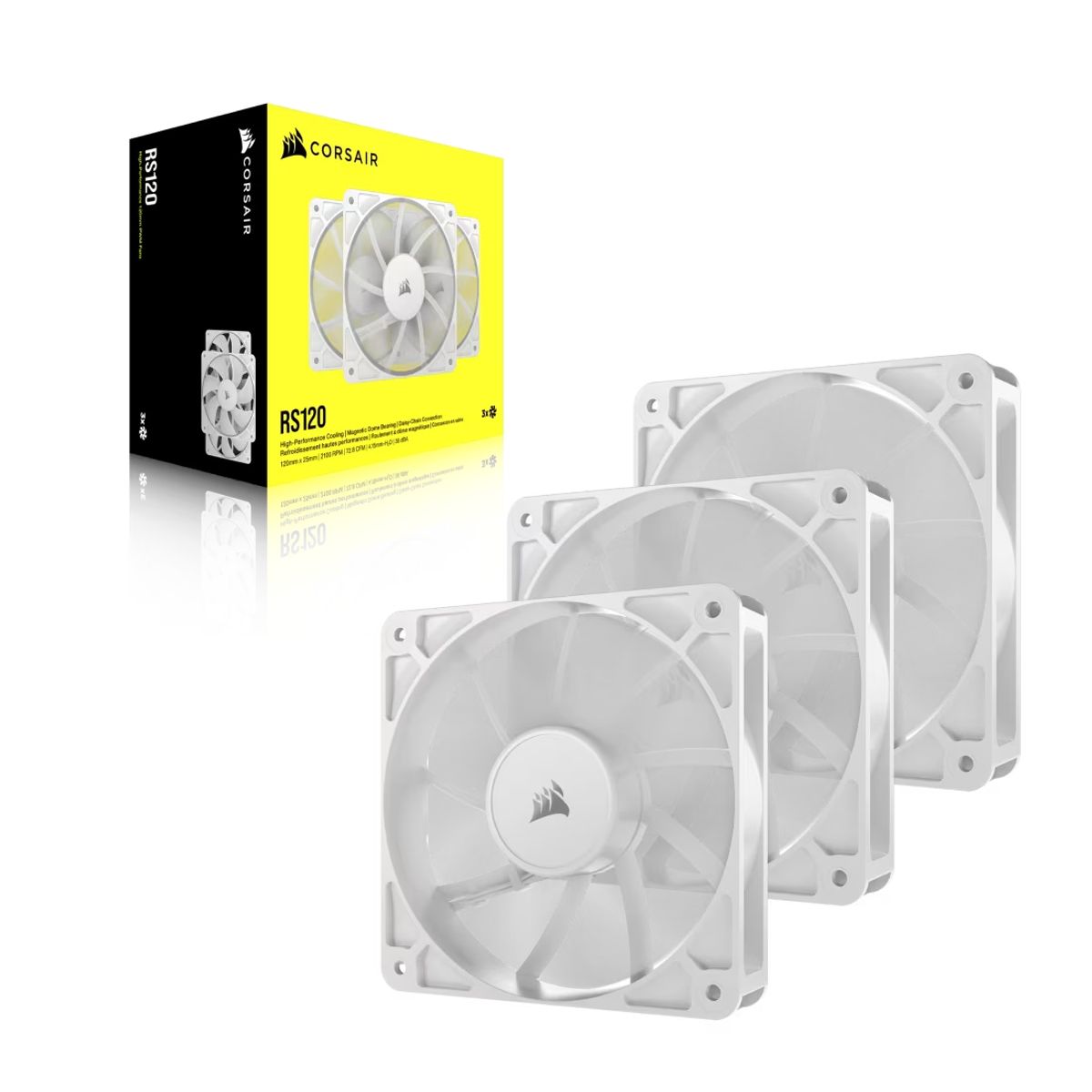 CORSAIR - Pack 3 Ventiladores Corsair RS120 120mm 2100rpm PWM