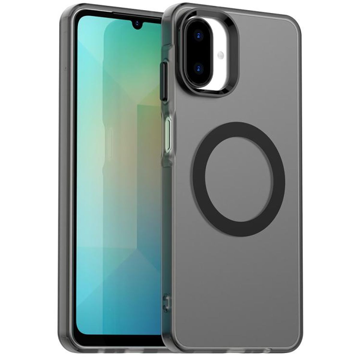 GENERICO - Carcasa para Samsung A07 Compatible Carga Magnética Mate - Negro