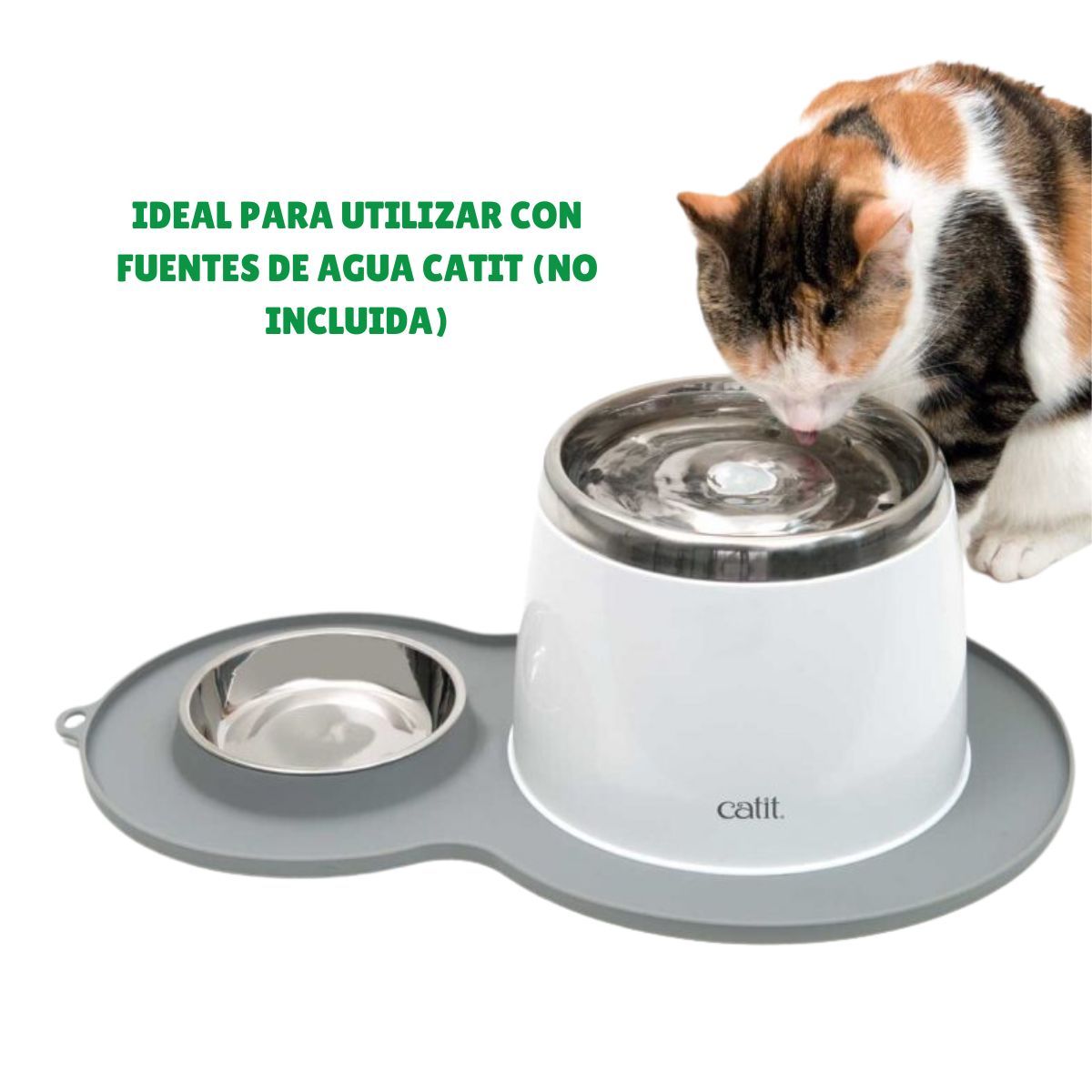 CATIT - Catit Alfombra Anti Derrames con Plato Para Fuentes De Gatos