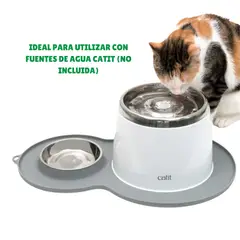 CATIT - Alfombra Anti Derrames con Plato Para Fuentes De Gatos