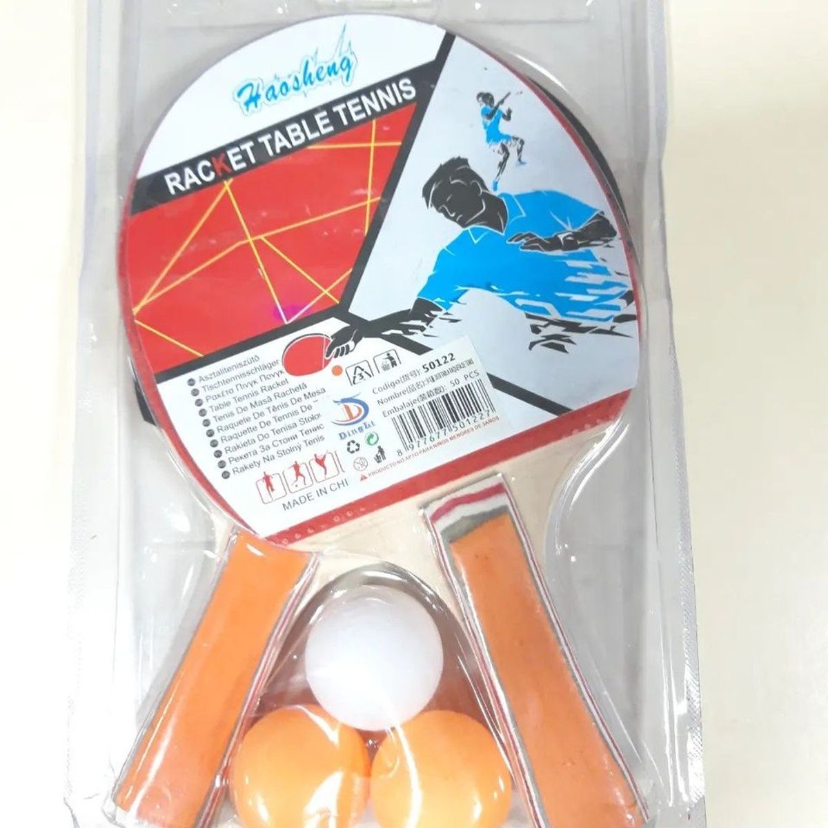 GENERICO - Set juego de ping pong de dos raquetas y 15 pelotas