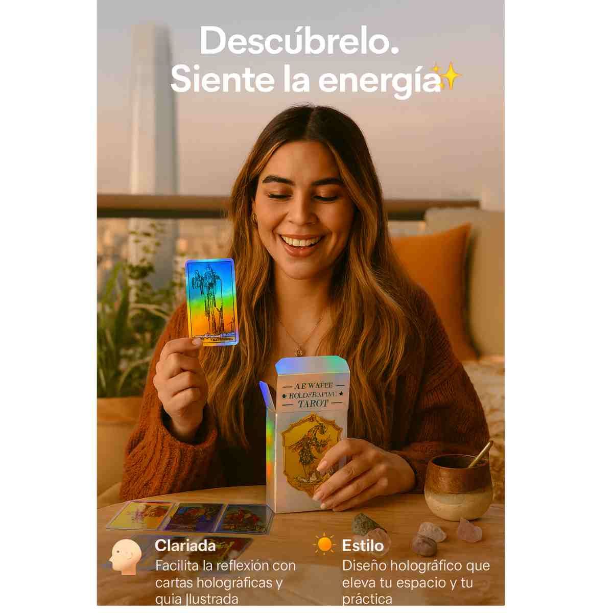 COMPUTECH - Tarot Holográfico Rider Waite De 78 Cartas