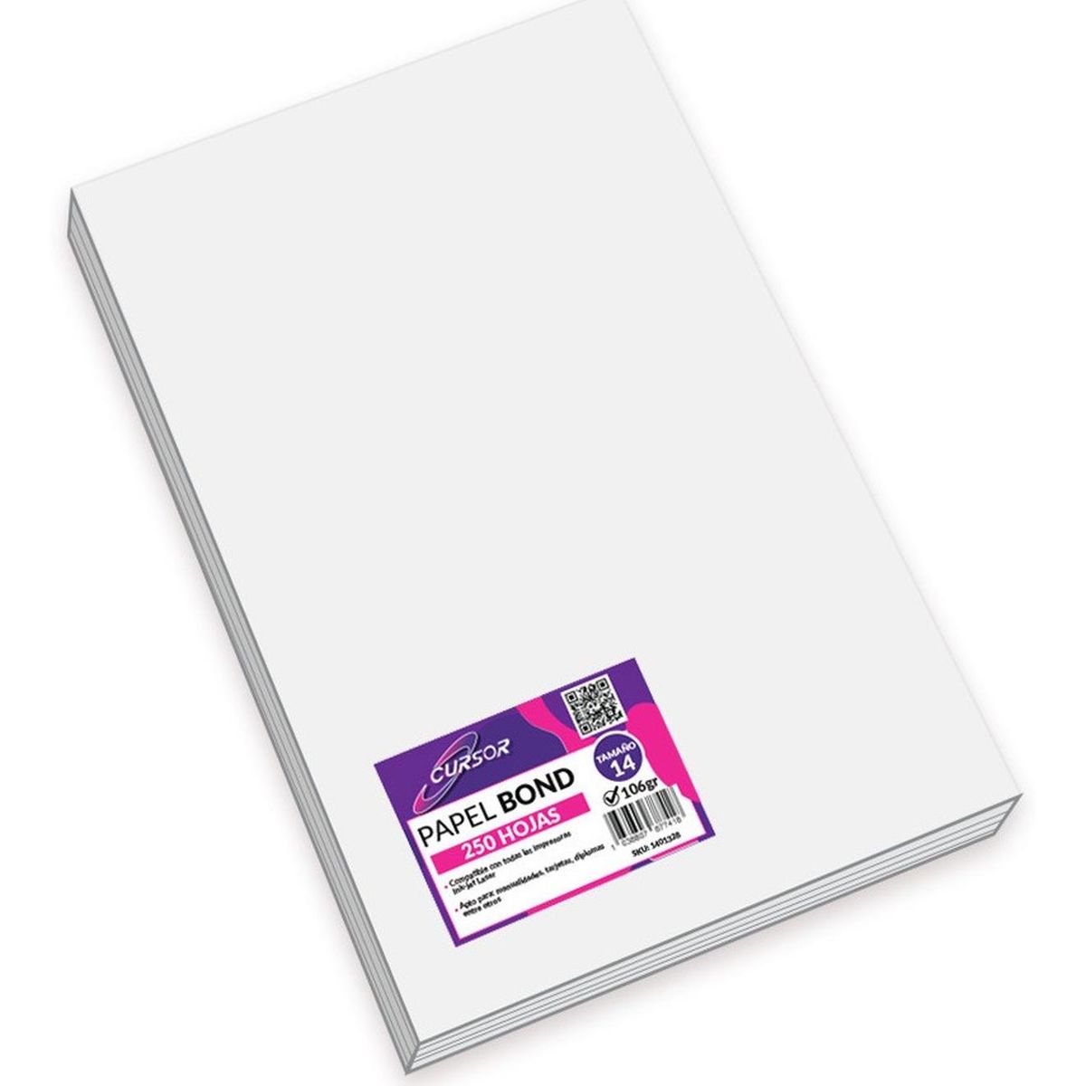 CURSOR - Papel Bond Tamano 14 T14 Carta Grafico 250 Hojas Cursor