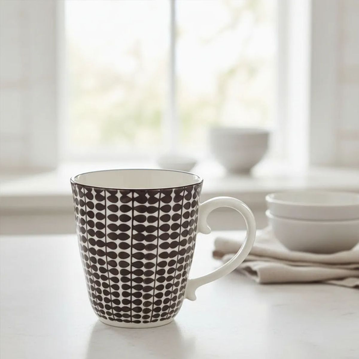 BRIC - Set 4 Taza O Mug De Porcelana Blanco Y Negro
