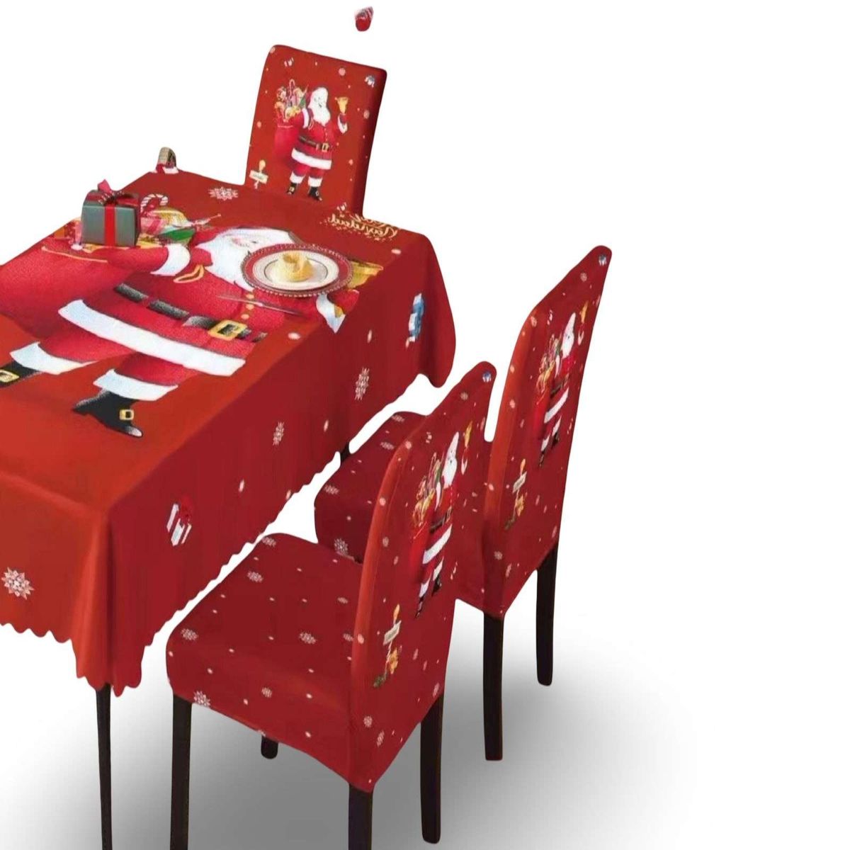 GENERICO - MANTEL DE NAVIDAD MAS 6 FUNDAS DE SILLAS