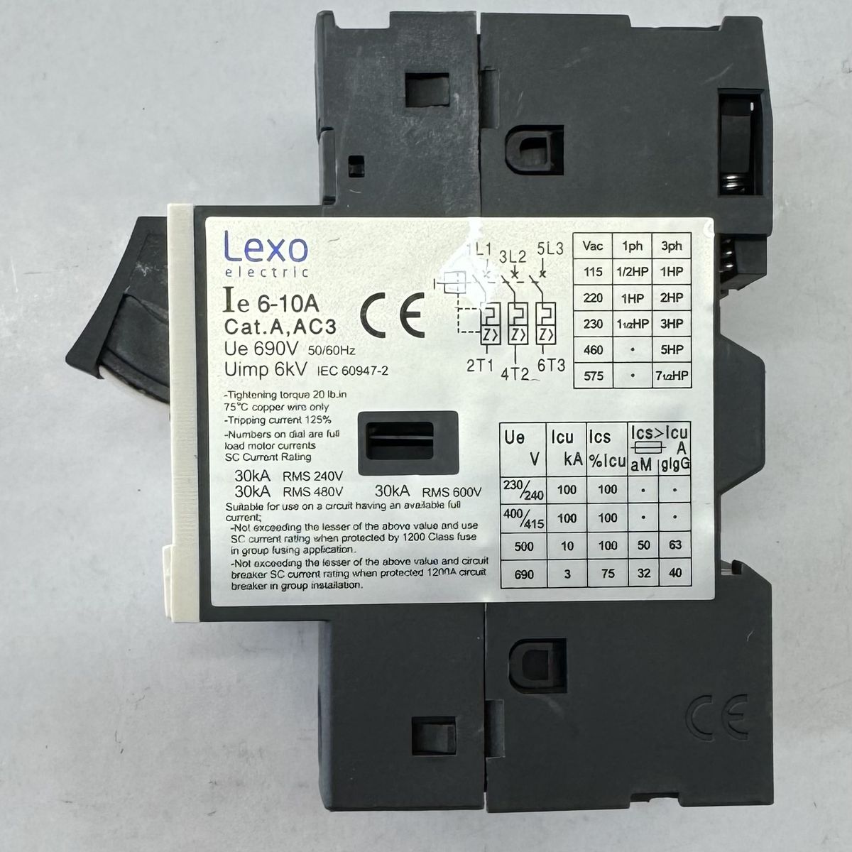 LEXO - Protección Motor 6 - 10a Regulable Termomagnético - Lexo