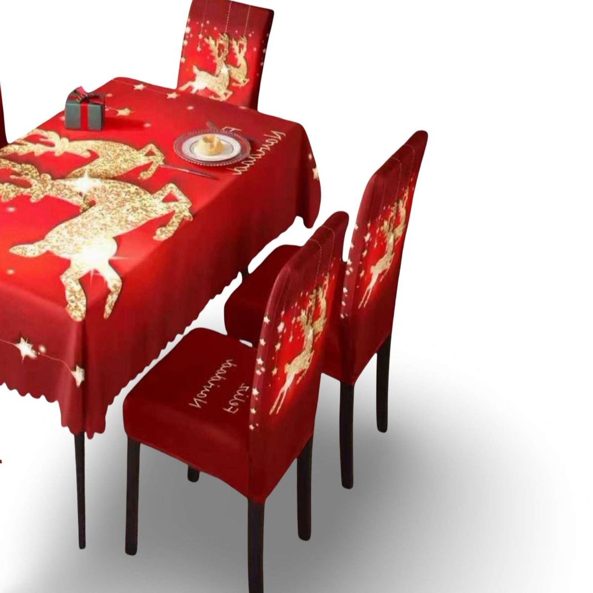 GENERICO - MANTEL DE NAVIDAD MAS 6 FUNDAS DE SILLAS